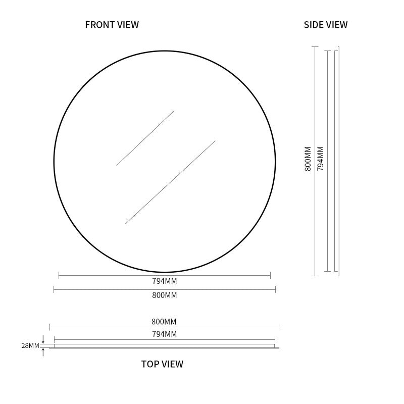 Indulge | Round 800mm Brushed Gold Framed Mirror - Acqua Bathrooms