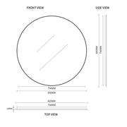 Indulge | Round 800mm Matte Black Framed Mirror - Acqua Bathrooms