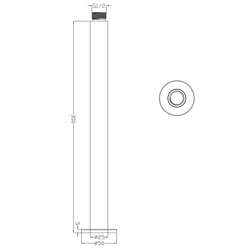 Mica LVB Living Brass Ceiling Arm - 300mm
