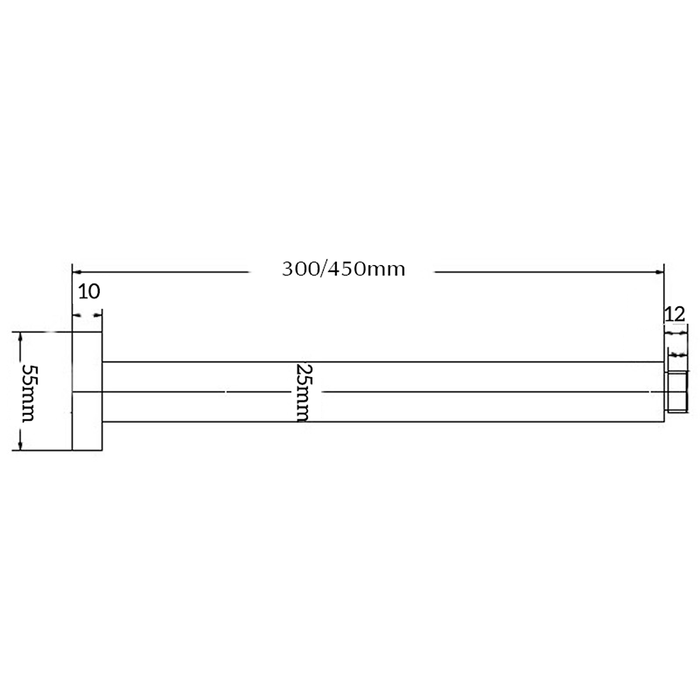 Mica Gun Metal Ceiling Arm - 450mm