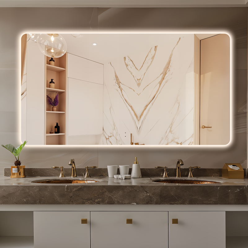Curva Rectangle 1500 x 800 Touchless LED Mirror  - Three Light Temperatures - Acqua Bathrooms