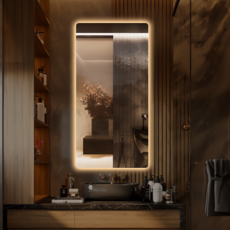 Curva Rectangle 600 x 1200 Touchless LED Mirror  - Three Light Temperatures - Acqua Bathrooms