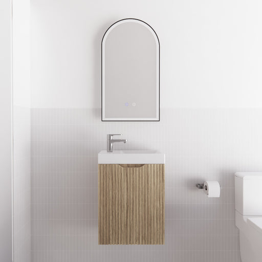 Riva | Vienna American Oak Fluted 450mm Wall Hung Vanity - Acqua Bathrooms