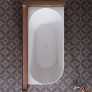 Rivata Fluted 1500mm Matte White Right Corner Fit Designer Round Freestanding Bath - Acqua Bathrooms
