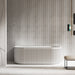 Artemis Fluted 1700mm Matte White Back to Wall Designer Round Freestanding Bath - Acqua Bathrooms