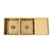Brushed Gold 1150 x 450 x 230mm Double Bowl Kitchen Sink With Drainer - Acqua Bathrooms