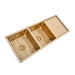 Brushed Gold 1150 x 450 x 230mm Double Bowl Kitchen Sink With Drainer - Acqua Bathrooms