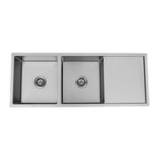 1150 x 450 x 230mm Double Bowl Kitchen Sink With Drainer - Acqua Bathrooms