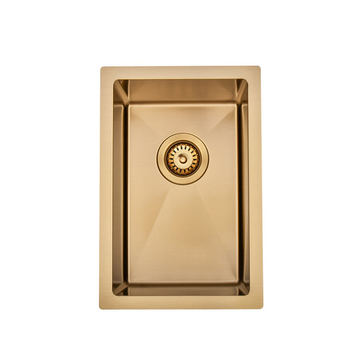 Brushed Gold 300 x 450 x 230mm Kitchen & Laundry Sink - Acqua Bathrooms