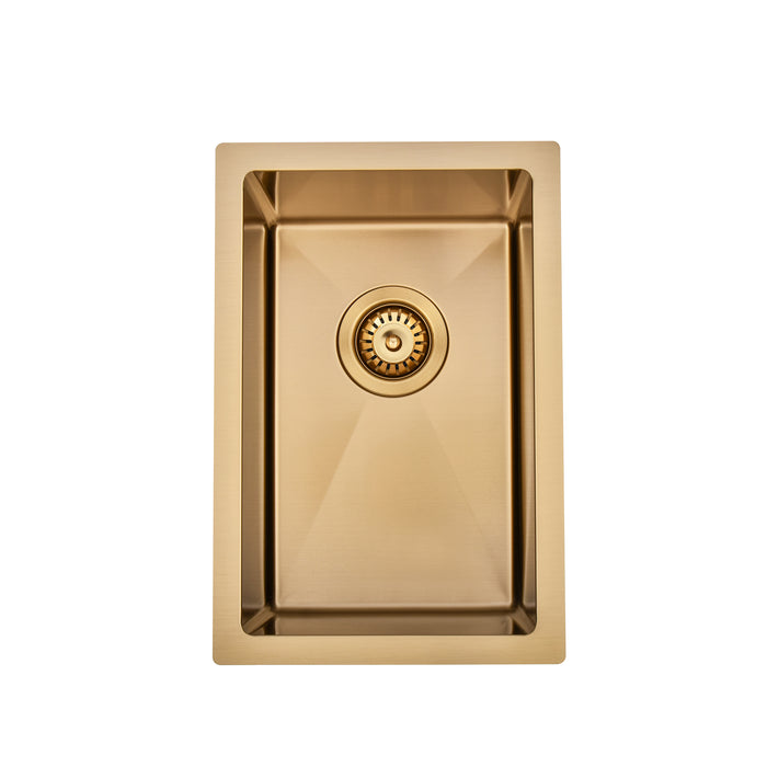 Brushed Gold 300 x 450 x 230mm Kitchen & Laundry Sink - Acqua Bathrooms