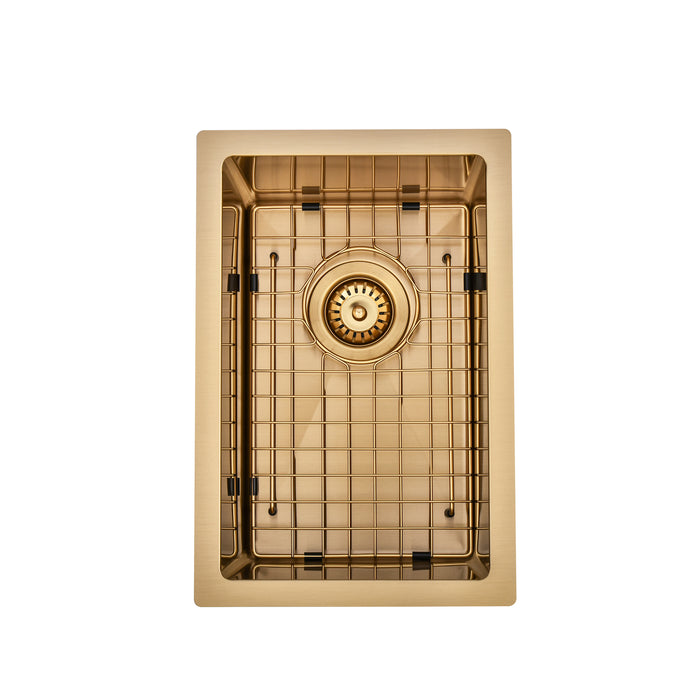 Brushed Gold 300 x 450 x 230mm Kitchen & Laundry Sink - Acqua Bathrooms