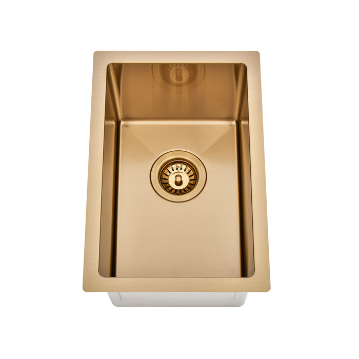 Brushed Gold 300 x 450 x 230mm Kitchen & Laundry Sink - Acqua Bathrooms