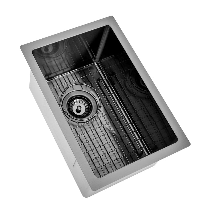 Brushed Gun Metal 300 x 450 x 230mm Kitchen & Laundry Sink - Acqua Bathrooms