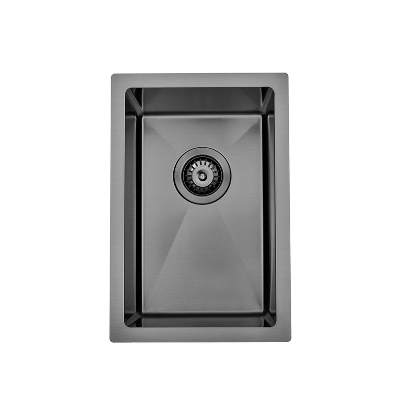Brushed Gun Metal 300 x 450 x 230mm Kitchen & Laundry Sink - Acqua Bathrooms