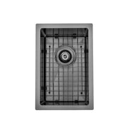Brushed Gun Metal 300 x 450 x 230mm Kitchen & Laundry Sink - Acqua Bathrooms