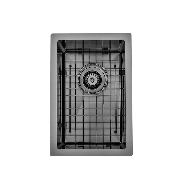 Brushed Gun Metal 300 x 450 x 230mm Kitchen & Laundry Sink - Acqua Bathrooms