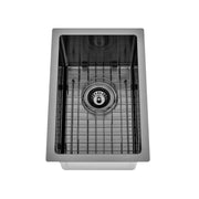 Brushed Gun Metal 300 x 450 x 230mm Kitchen & Laundry Sink - Acqua Bathrooms