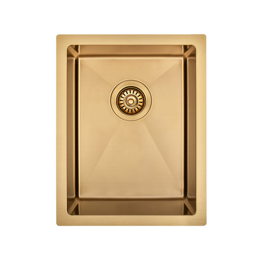 Brushed Gold 350 x 450 x 230mm Kitchen & Laundry Sink - Acqua Bathrooms