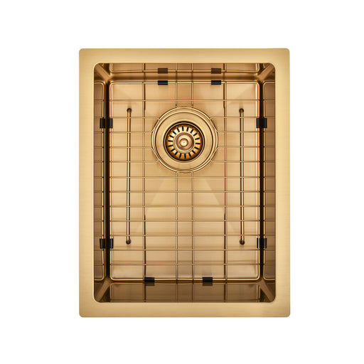 Brushed Gold 350 x 450 x 230mm Kitchen & Laundry Sink - Acqua Bathrooms