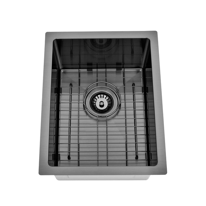 Brushed Gun Metal 350 x 450 x 230mm Kitchen & Laundry Sink - Acqua Bathrooms