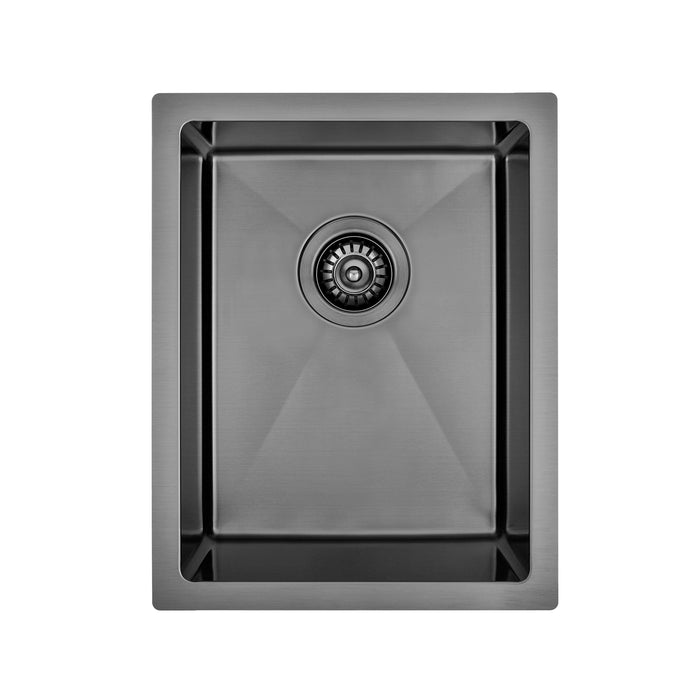 Brushed Gun Metal 350 x 450 x 230mm Kitchen & Laundry Sink - Acqua Bathrooms