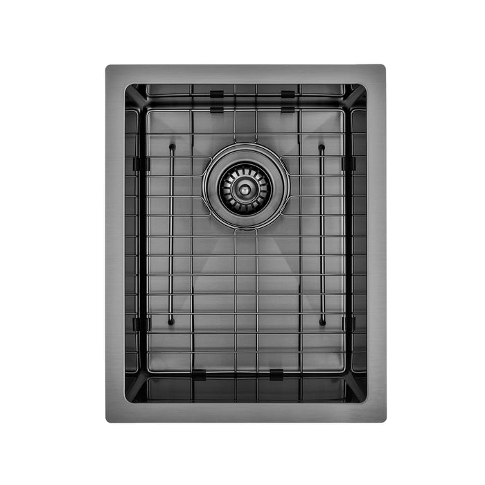 Brushed Gun Metal 350 x 450 x 230mm Kitchen & Laundry Sink - Acqua Bathrooms