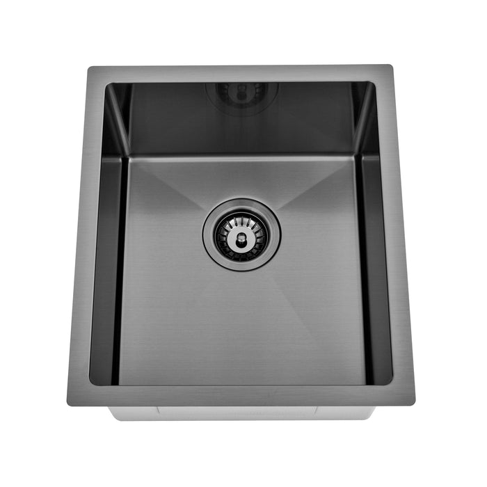 Brushed Gun Metal 400 x 450 x 230mm Kitchen & Laundry Sink - Acqua Bathrooms