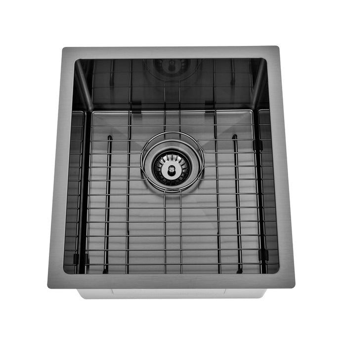 Brushed Gun Metal 400 x 450 x 230mm Kitchen & Laundry Sink - Acqua Bathrooms