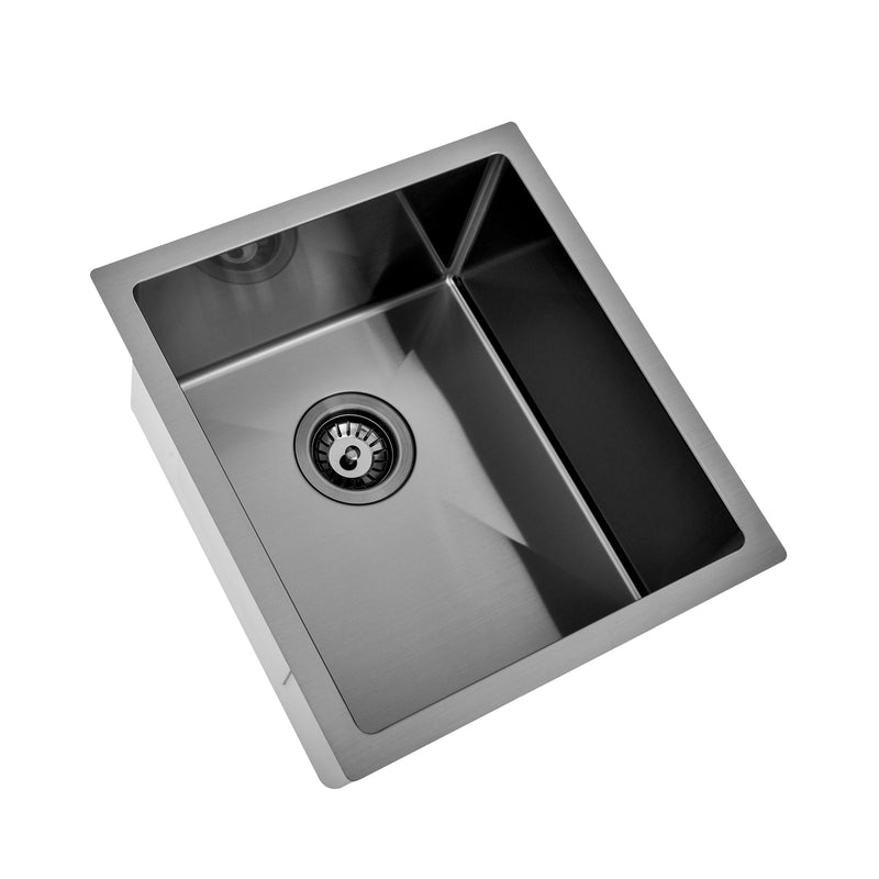 Brushed Gun Metal 400 x 450 x 230mm Kitchen & Laundry Sink - Acqua Bathrooms