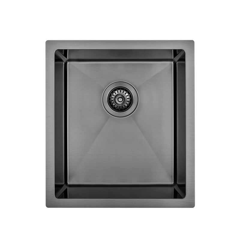 Brushed Gun Metal 400 x 450 x 230mm Kitchen & Laundry Sink - Acqua Bathrooms