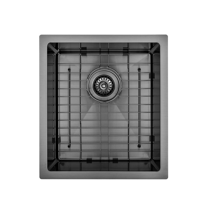 Brushed Gun Metal 400 x 450 x 230mm Kitchen & Laundry Sink - Acqua Bathrooms