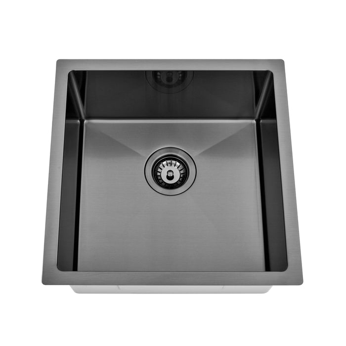 Brushed Gun Metal 450 x 450 x 230mm Kitchen & Laundry Sink - Acqua Bathrooms