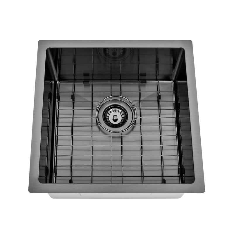 Brushed Gun Metal 450 x 450 x 230mm Kitchen & Laundry Sink - Acqua Bathrooms