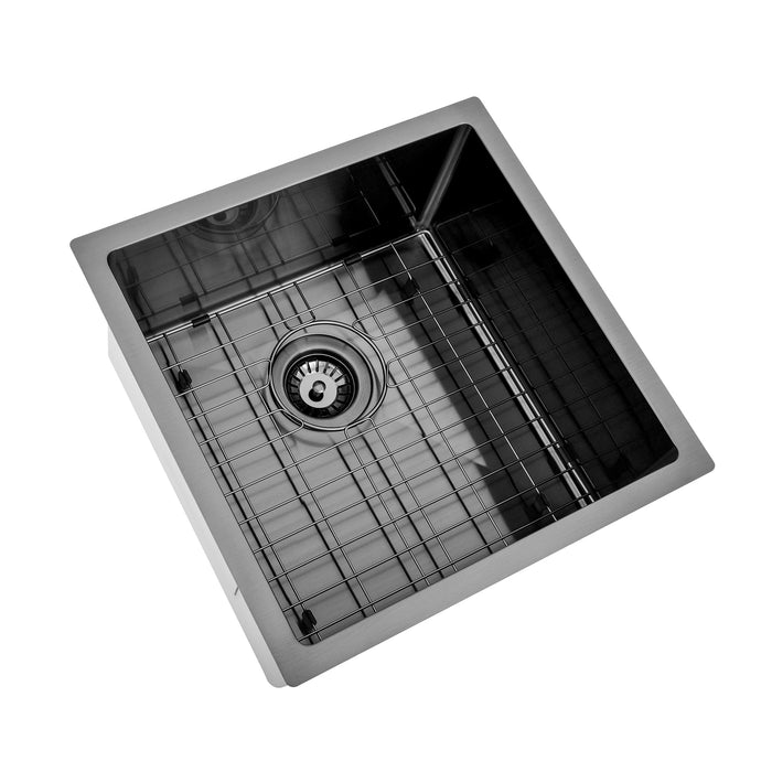 Brushed Gun Metal 450 x 450 x 230mm Kitchen & Laundry Sink - Acqua Bathrooms