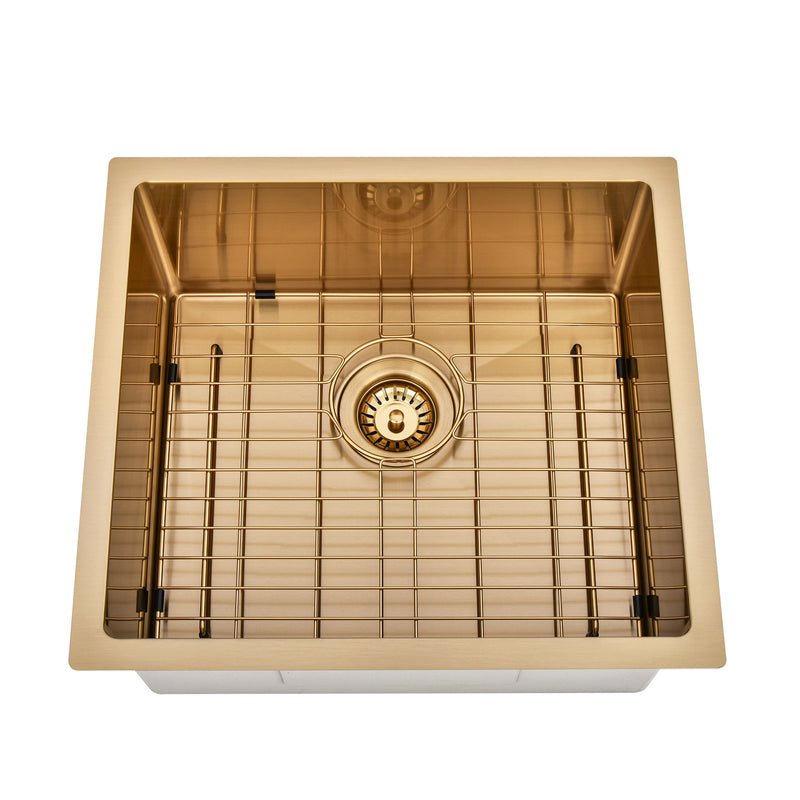 Brushed Gold 500 x 450 x 230mm Kitchen & Laundry Sink - Acqua Bathrooms