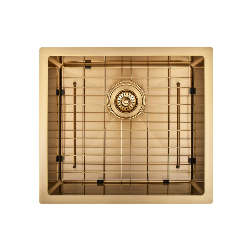 Brushed Gold 500 x 450 x 230mm Kitchen & Laundry Sink - Acqua Bathrooms