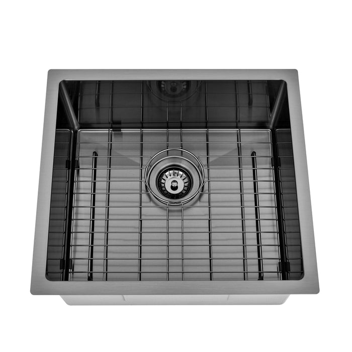Brushed Gun Metal 500 x 450 x 230mm Kitchen & Laundry Sink - Acqua Bathrooms