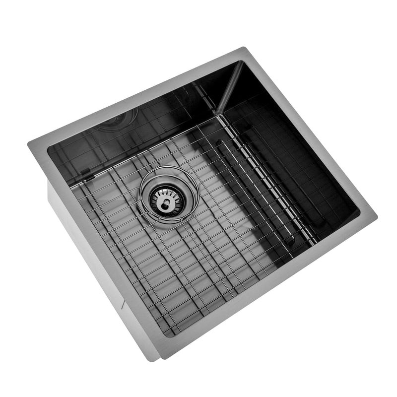 Brushed Gun Metal 500 x 450 x 230mm Kitchen & Laundry Sink - Acqua Bathrooms