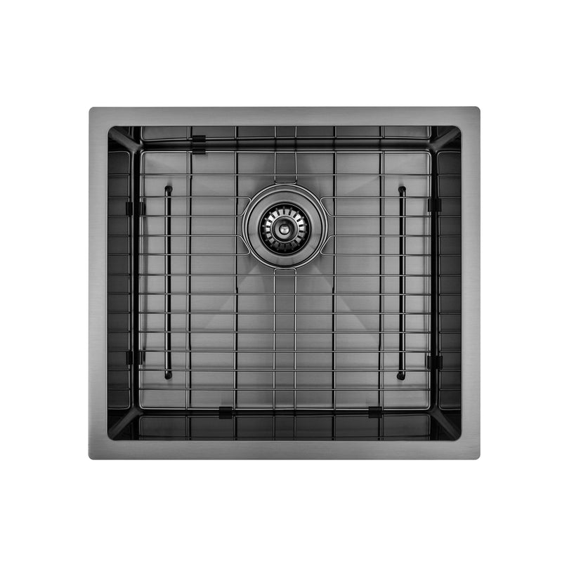 Brushed Gun Metal 500 x 450 x 230mm Kitchen & Laundry Sink - Acqua Bathrooms