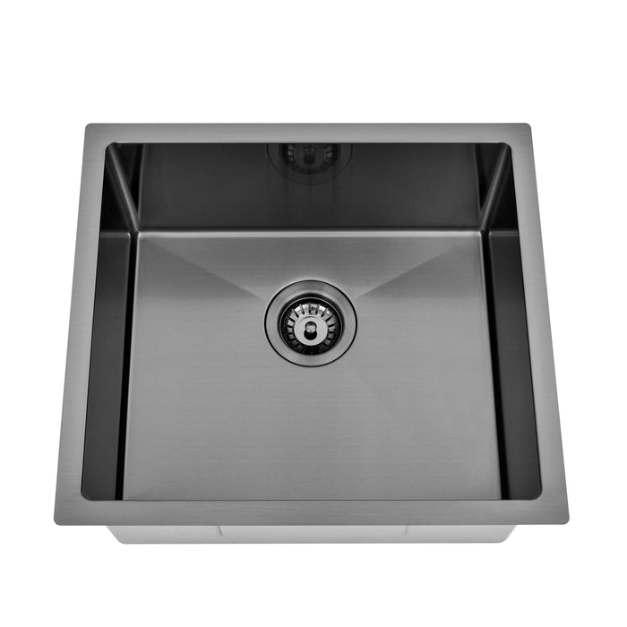 Brushed Gun Metal 500 x 450 x 230mm Kitchen & Laundry Sink - Acqua Bathrooms