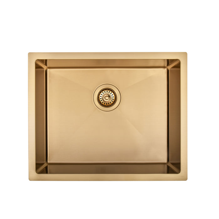 Brushed Gold 550 x 450 x 230mm Kitchen & Laundry Sink - Acqua Bathrooms