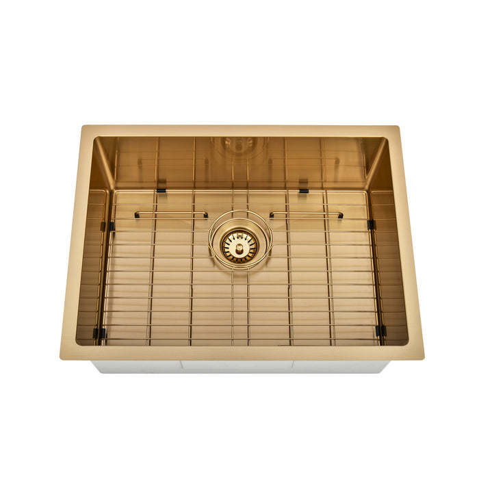 Brushed Gold 600 x 450 x 230mm Kitchen & Laundry Sink - Acqua Bathrooms