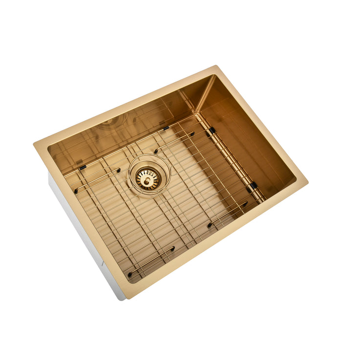 Brushed Gold 600 x 450 x 230mm Kitchen & Laundry Sink - Acqua Bathrooms