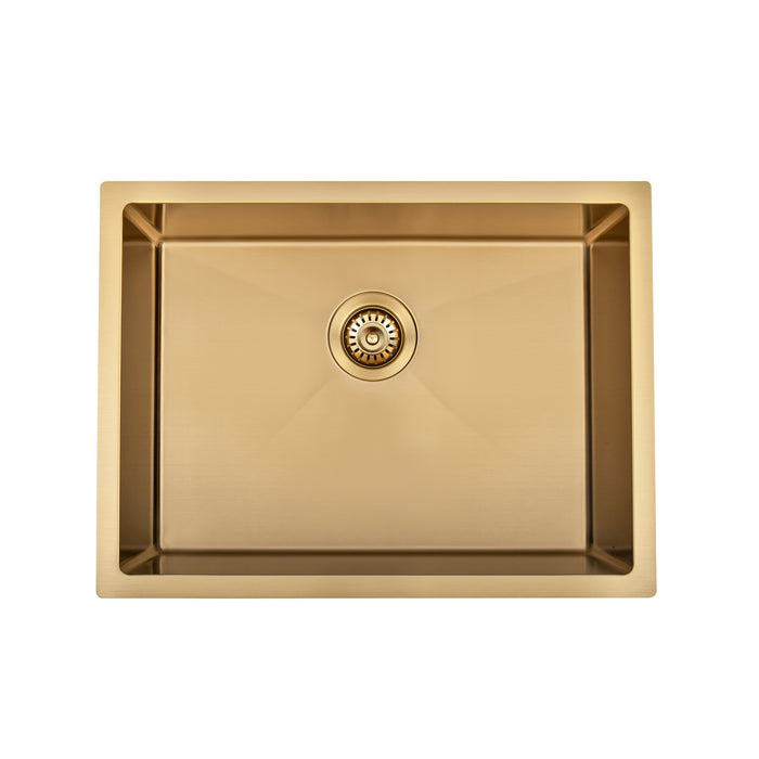 Brushed Gold 600 x 450 x 230mm Kitchen & Laundry Sink - Acqua Bathrooms