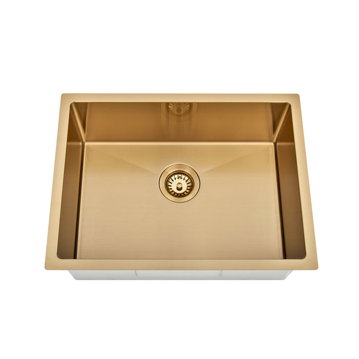 Brushed Gold 600 x 450 x 230mm Kitchen & Laundry Sink - Acqua Bathrooms