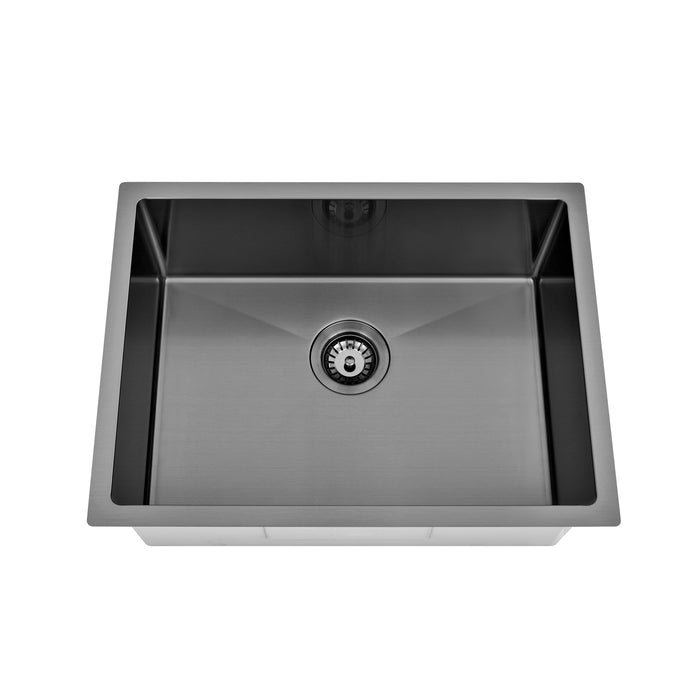 Brushed Gun Metal 600 x 450 x 230mm Kitchen & Laundry Sink - Acqua Bathrooms