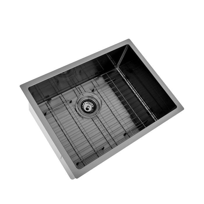 Brushed Gun Metal 600 x 450 x 230mm Kitchen & Laundry Sink - Acqua Bathrooms