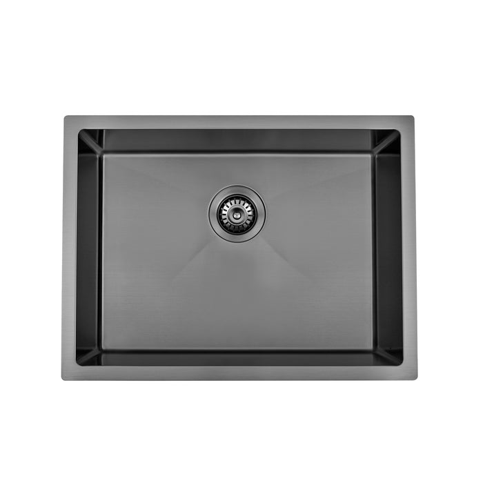 Brushed Gun Metal 600 x 450 x 230mm Kitchen & Laundry Sink - Acqua Bathrooms