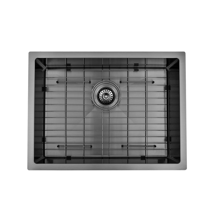 Brushed Gun Metal 600 x 450 x 230mm Kitchen & Laundry Sink - Acqua Bathrooms