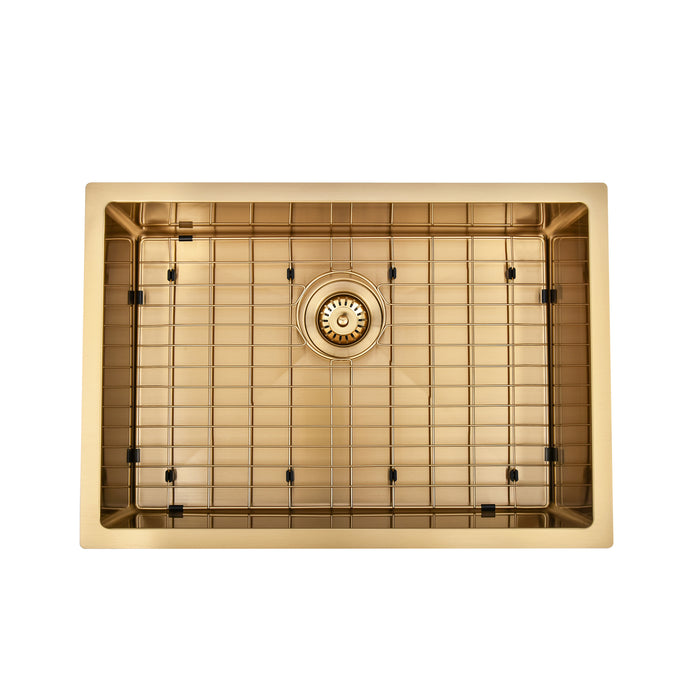 Brushed Gold 650 x 450 x 230mm Kitchen & Laundry Sink - Acqua Bathrooms